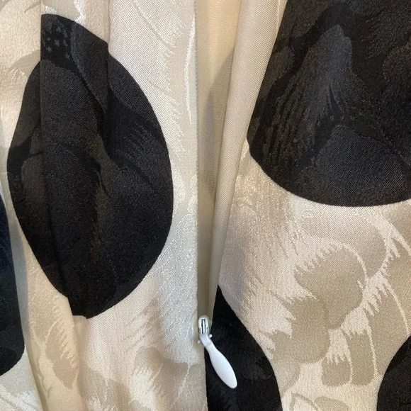 Flora Kung Large Polka Dot Black and White 2pc Peplum Floral Midi Ensemble Retro - Picture 13 of 16